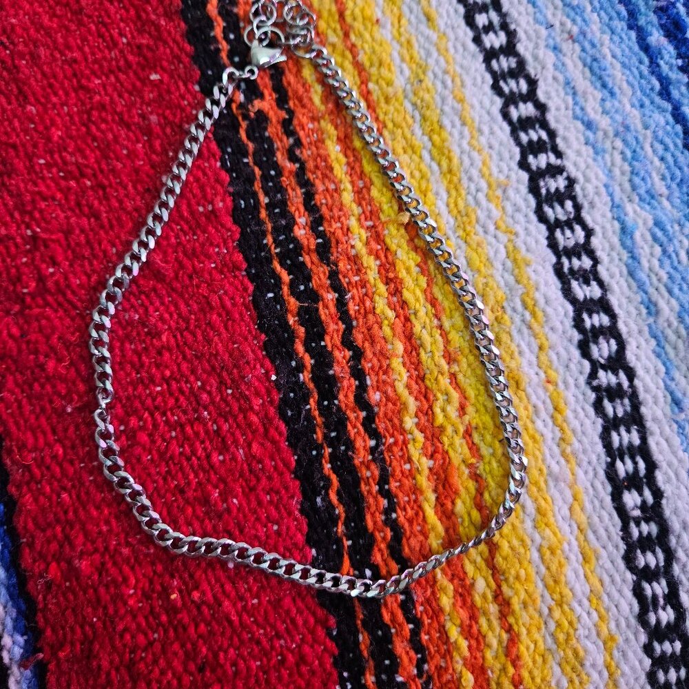 silver chain choker necklace